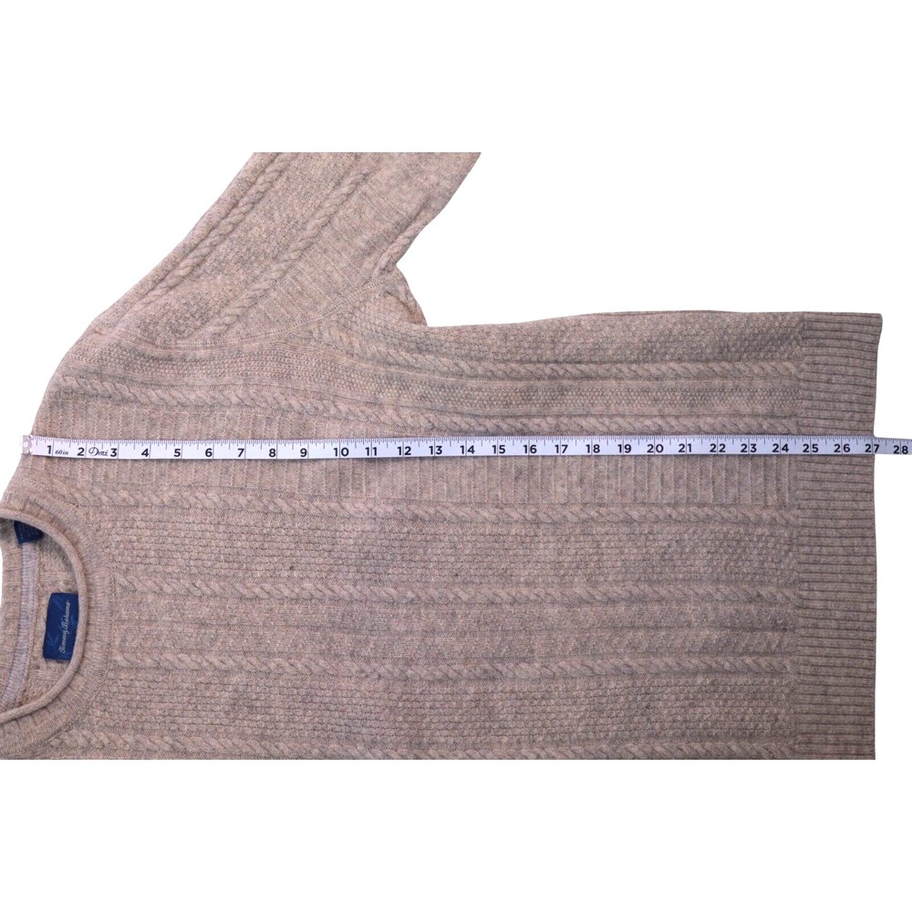 Tommy‎ Bahama Men's XL Brown Lambs Wool Blend Sweater Grandpa Sweater Fisherman - Picture 7 of 8
